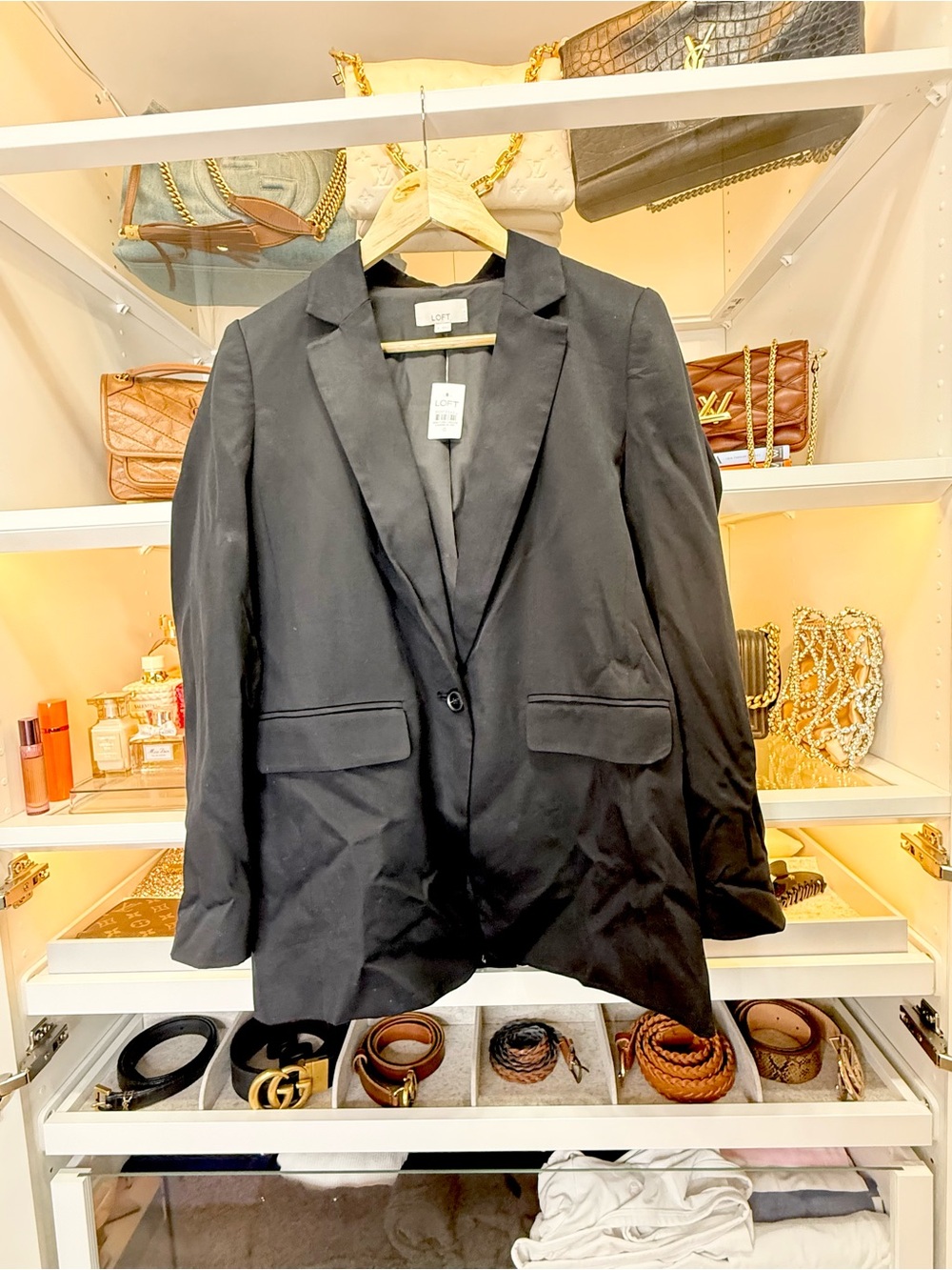 Loft Black Single-Button Women's Blazer NWT